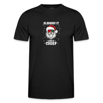 Schlittenfahren wie ein Häuptling Santa Fun - Männer Funktions-T-Shirt - Schwarz - Vorne - AI Model Male 178 dark (178cm)