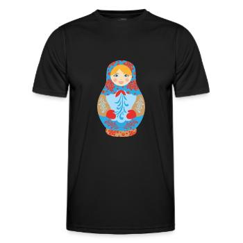 Matryochka cadeau poupée URSS Russie - T-shirt sport Homme - noir - Devant - AI Model Male 178 dark (178cm)