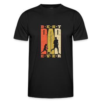 Best Dad Ever Vater Sohn Papa Fußball Fußballer - Männer Funktions-T-Shirt - Schwarz - Vorne - AI Model Male 178 dark (178cm)