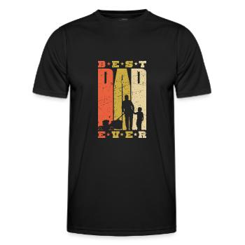 Best Dad Ever Dad and Son Gardener Hobby Gardener - Men's Functional T-Shirt - black - Front - AI Model Male 178 dark (178cm)
