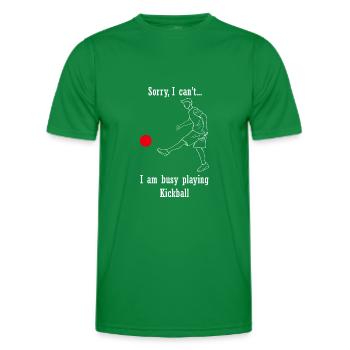Kickball spielen Lustiges Sprichwort - Männer Funktions-T-Shirt - Kelly Green - Vorne - AI Model Male 178 dark (178cm)