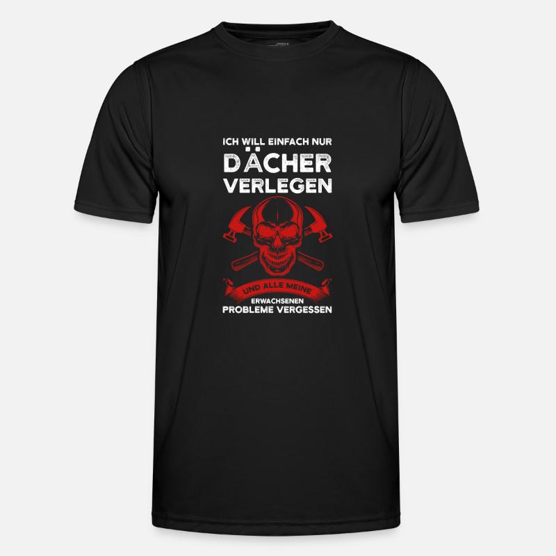 Dachdecker Beruf Dachdeckermeister Geschenk - Männer Funktions-T-Shirt - Schwarz