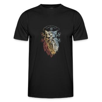 Piraten Schädel Retro Style Vintage - Männer Funktions-T-Shirt - Schwarz - Vorne - AI Model Male 178 dark (178cm)