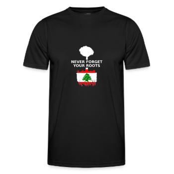 Lebanon Never Forget Your Roots - Men's Functional T-Shirt - black - Front - AI Model Male 178 dark (178cm)