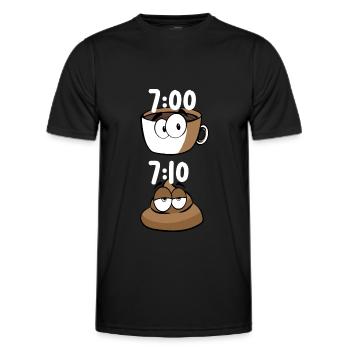 KAFFEE KACKEN KACKE FRÜHSTÜCK - Männer Funktions-T-Shirt - Schwarz - Vorne - AI Model Male 178 dark (178cm)