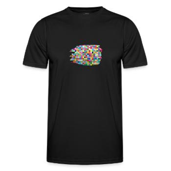 Bunte Blöcke - Männer Funktions-T-Shirt - Schwarz - Vorne - AI Model Male 178 dark (178cm)