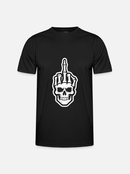 Skeleton middle finger - Men's Functional T-Shirt - black