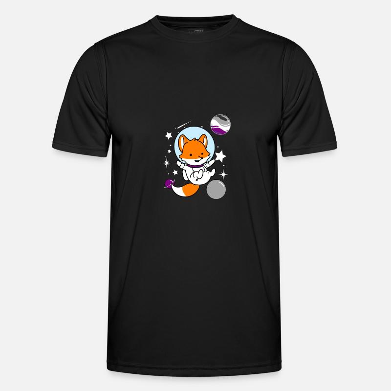 Fuchs Astronaut Ace Pride - Männer Funktions-T-Shirt - Schwarz