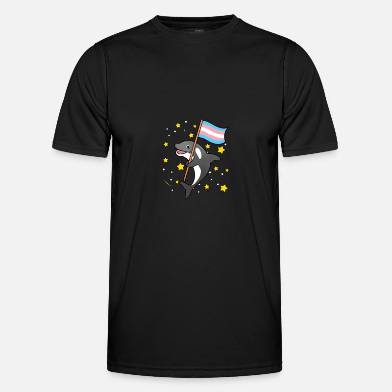 Trans Pride Orca - Men's Functional T-Shirt - black