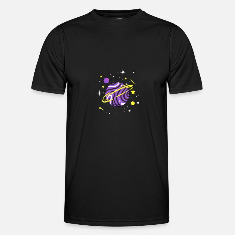 Nonbinary Space Planet Nonbinary Pride - Men's Functional T-Shirt - black