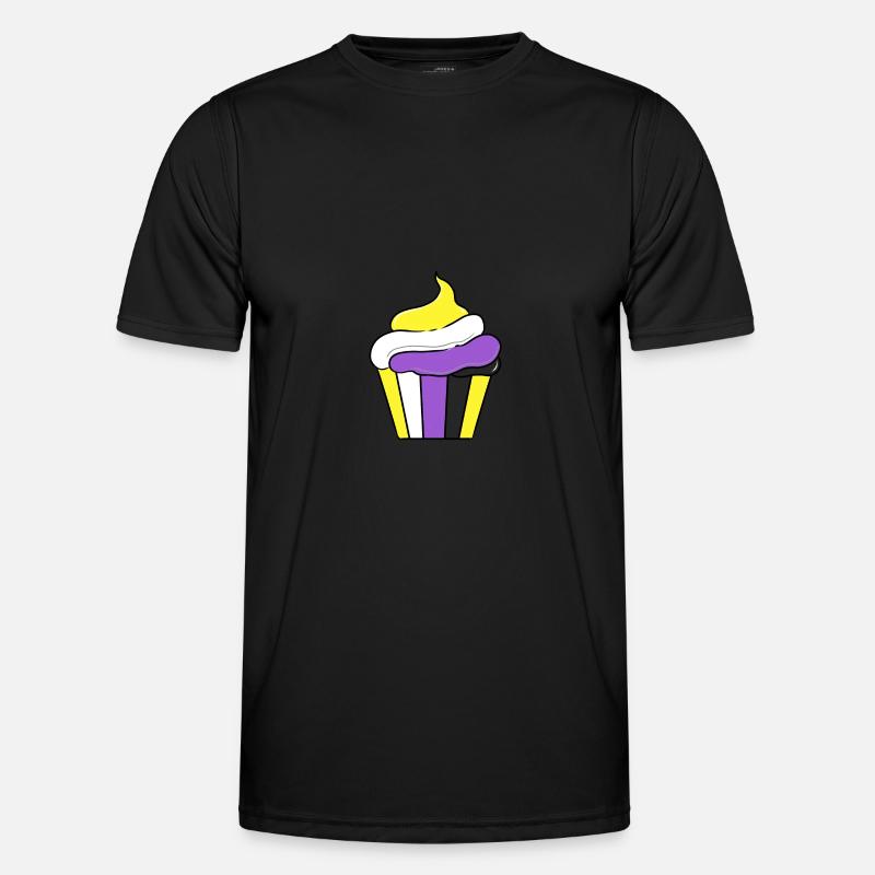 Nonbinary Cupcake Nonbinary Pride - Männer Funktions-T-Shirt - Schwarz