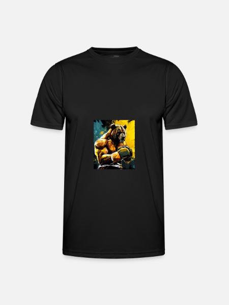 Grizzly Bear Boxer Boxing - Men's Functional T-Shirt - black