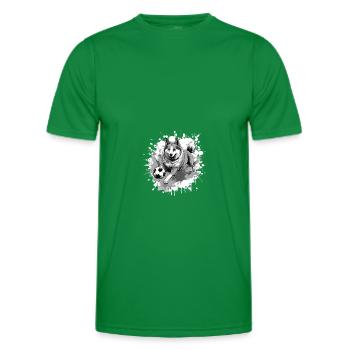 Akita Dog Soccer Sports Team - Men's Functional T-Shirt - kelly green - Front - AI Model Male 178 dark (178cm)