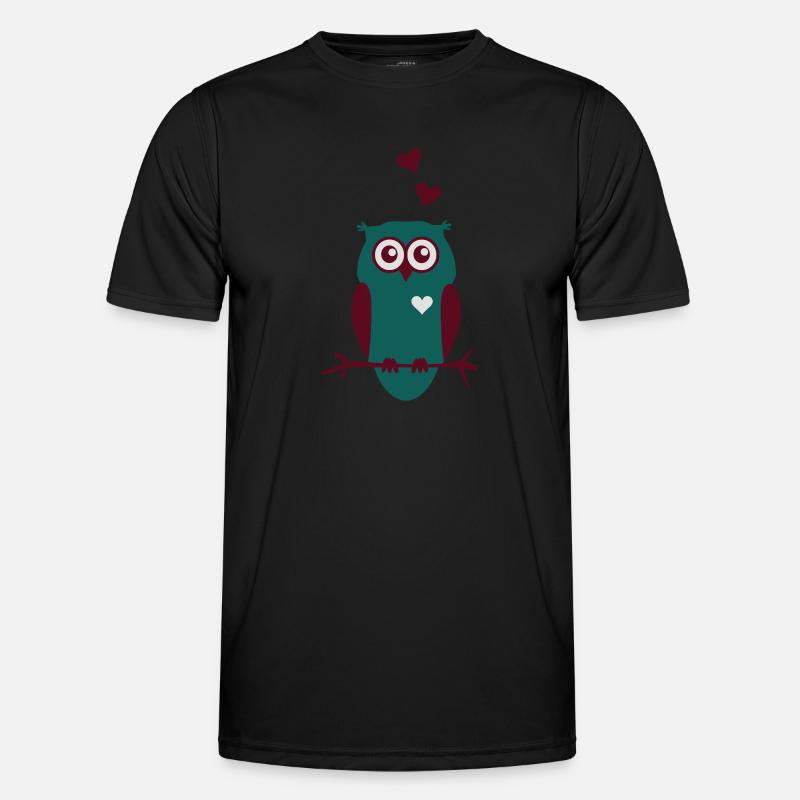 Eule mit Herzen Männer Funktions-T-Shirt