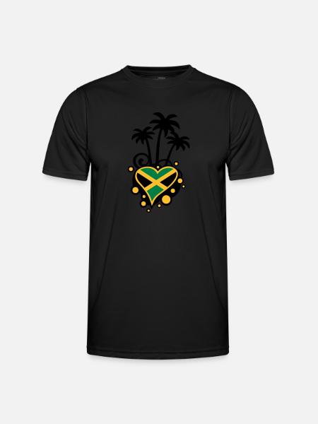 Palm Design (Jamaica Heart) - Men's Functional T-Shirt - black