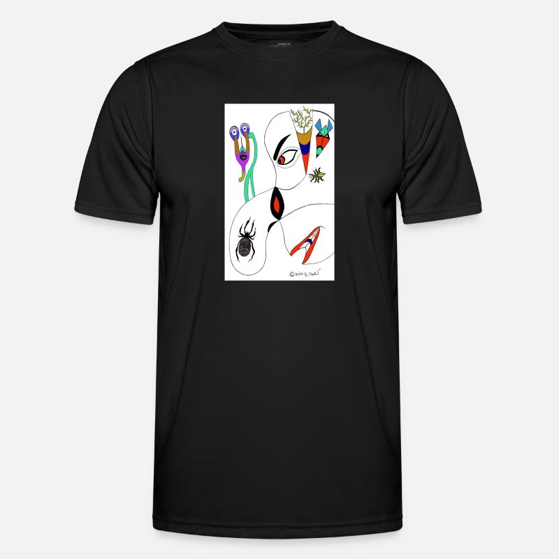 M Burns Kopf Spinne - Männer Funktions-T-Shirt - Schwarz
