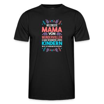 Weltbeste Mama - Männer Funktions-T-Shirt - Schwarz - Vorne - AI Model Male 178 dark (178cm)