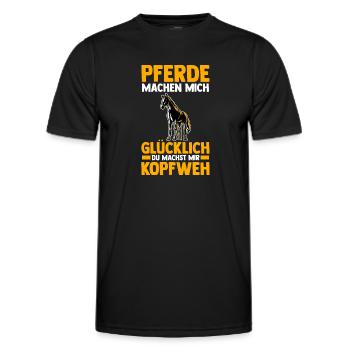 Pferd Reiten Reiter Reiterin Reitsport Pferde - Männer Funktions-T-Shirt - Schwarz - Vorne - AI Model Male 178 dark (178cm)
