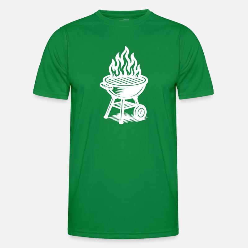 Grill Feuer Grillen Männer Funktions-T-Shirt