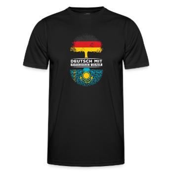 Deutsch mit Kasachischen Wurzeln Abstammung - Männer Funktions-T-Shirt - Schwarz - Vorne - AI Model Male 178 dark (178cm)