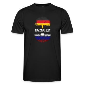 Deutsch mit Russischen Wurzeln Abstammung - Männer Funktions-T-Shirt - Schwarz - Vorne - AI Model Male 178 dark (178cm)