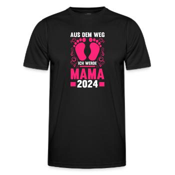 Werdende Mama 2024 - Männer Funktions-T-Shirt - Schwarz - Vorne - AI Model Male 178 dark (178cm)