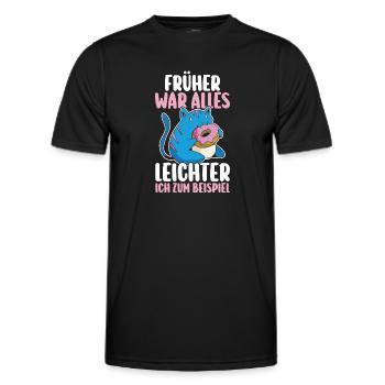 It used to be all lighter cat donut funny fun - Men's Functional T-Shirt - black - Front - AI Model Male 178 dark (178cm)