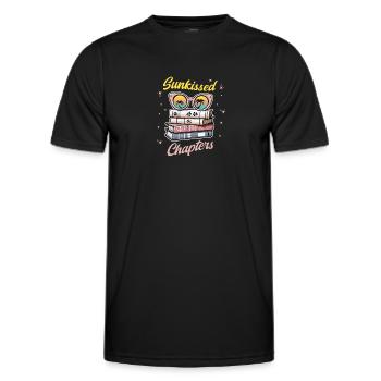 Buchliebhaber Sommergeschenk Sonnengeküsste Kapitel Bücherwurm - Männer Funktions-T-Shirt - Schwarz - Vorne - AI Model Male 178 dark (178cm)