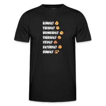 Emoji Wochentage Emotionen Weltemojitag - Männer Funktions-T-Shirt - Schwarz - Vorne - AI Model Male 178 dark (178cm)