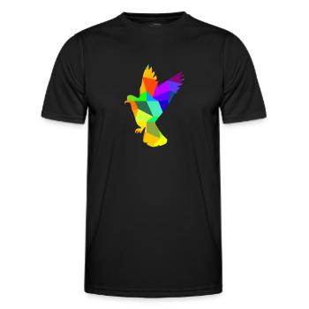 Taube Vogel Regenbogen Tiere Polygon - Männer Funktions-T-Shirt - Schwarz - Vorne - AI Model Male 178 dark (178cm)