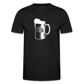 Voller Bierkrug mit Schaum - Männer Funktions-T-Shirt - Schwarz - Vorne - AI Model Male 178 dark (178cm)