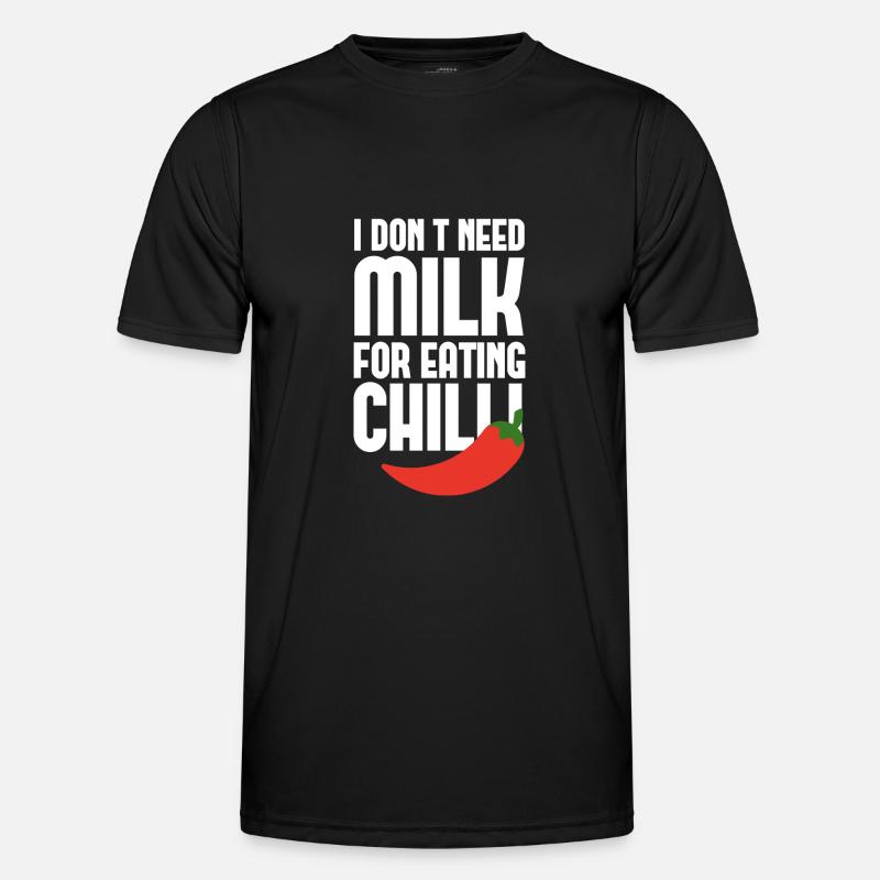Milch vs Chili - Männer Funktions-T-Shirt - Schwarz