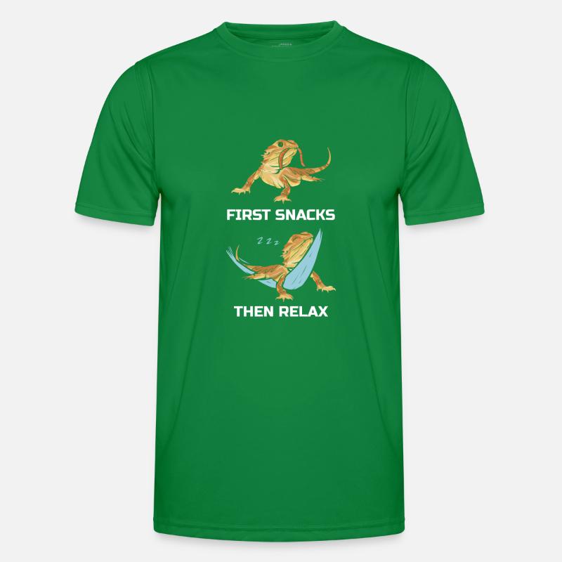 First Snacks Then Relax Bearded Dragon Men's Functional T-Shirt