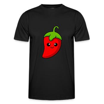 Chilli Comic - Männer Funktions-T-Shirt - Schwarz - Vorne - AI Model Male 178 dark (178cm)