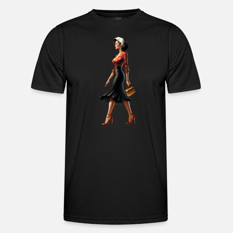 Retro Chic Elegance Men's Functional T-Shirt