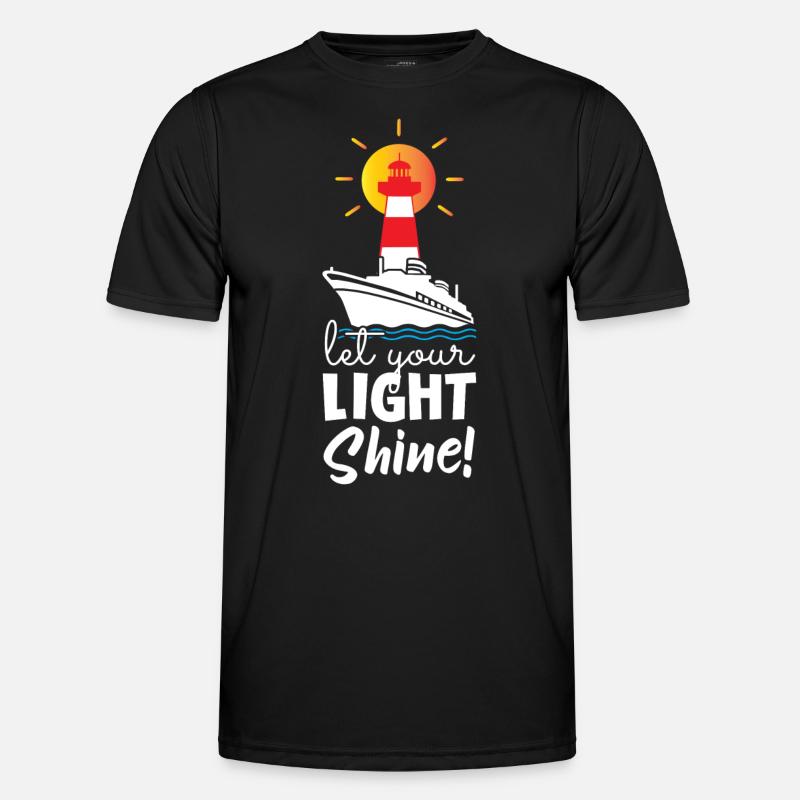 Let Your Light Shine Lighthouse - Männer Funktions-T-Shirt - Schwarz