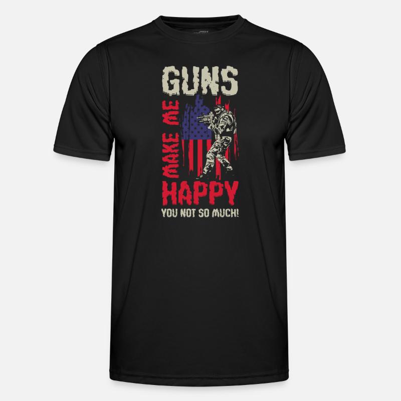 Waffe Gewehr Jagd Männer Funktions-T-Shirt
