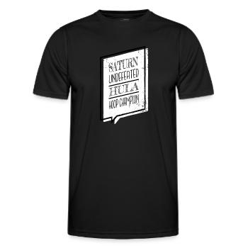 astronomy physics weightless celestial funny - Men's Functional T-Shirt - black - Front - AI Model Male 178 dark (178cm)