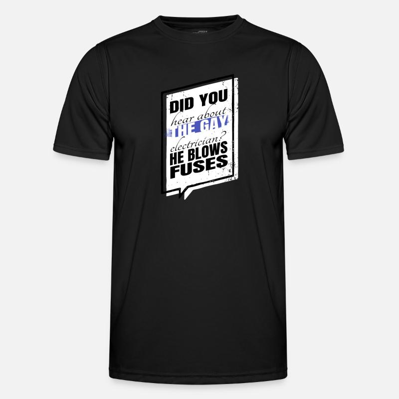 funny quote socket electrical activism - Männer Funktions-T-Shirt - Schwarz