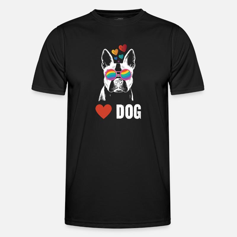 Liebeshund - Männer Funktions-T-Shirt - Schwarz