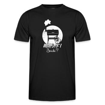 Mind If I Smoke? Smoker BBQ Grilling - Männer Funktions-T-Shirt - Schwarz - Vorne - AI Model Male 178 dark (178cm)