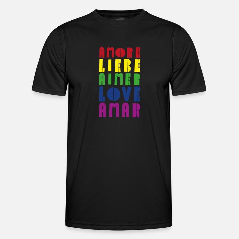 Love Rainbow Diverse Languages Men's Functional T-Shirt