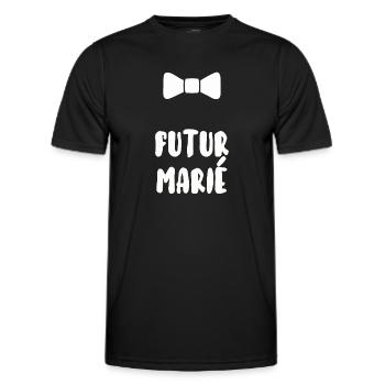 Futur marié - T-shirt sport Homme - noir - Devant - AI Model Male 178 dark (178cm)