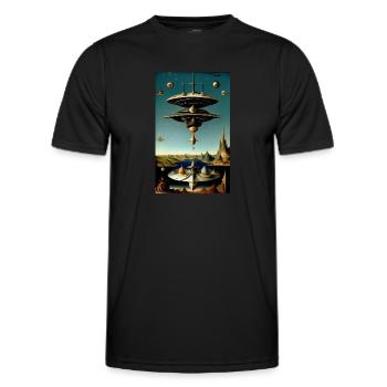 Alien | UFO | Spaceship | UAP | alien - Men's Functional T-Shirt - black - Front - AI Model Male 178 dark (178cm)