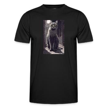 Katze | Haustier | Katzenfan | niedlich | Kätzchen - Männer Funktions-T-Shirt - Schwarz - Vorne - AI Model Male 178 dark (178cm)