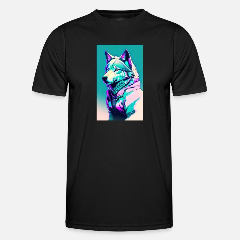 Wolf | Predator | Dog | Mystical - Men's Functional T-Shirt - black