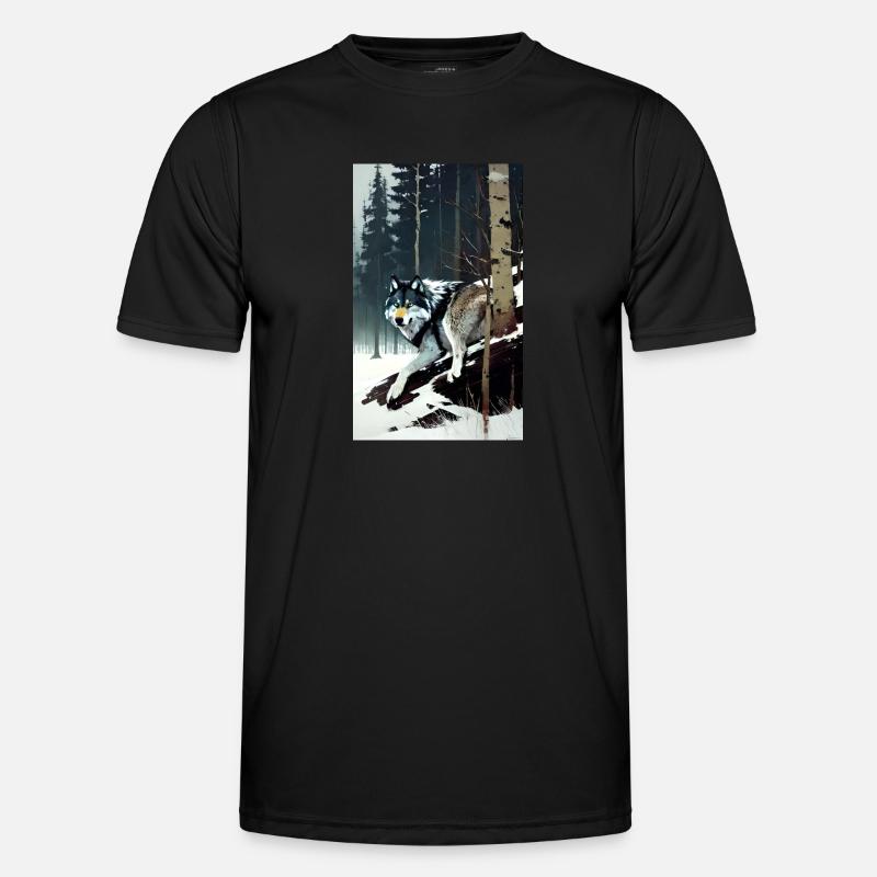 Wolf | Predator | Dog | Mystical - Men's Functional T-Shirt - black