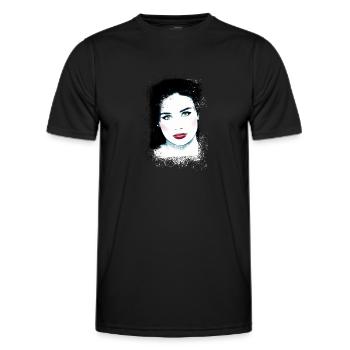 Woman, Green Eyes,Demi Moore,Heart, Face,Painting - Men's Functional T-Shirt - black - Front - AI Model Male 178 dark (178cm)