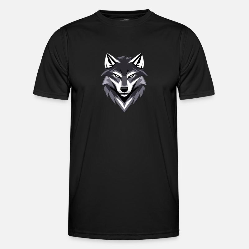 Wolf I Low Poly Art Logo Design Männer Funktions-T-Shirt
