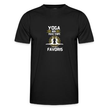 Yoga mon passe temps Favoris - T-shirt sport Homme - noir - Devant - AI Model Male 178 dark (178cm)